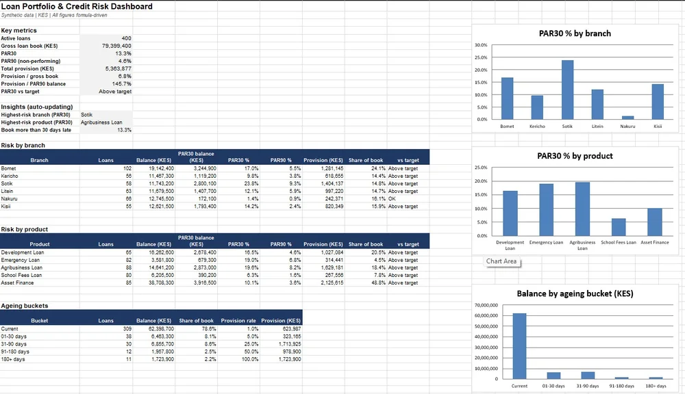 Dashboard screenshot: Loan Portfolio & Credit Risk